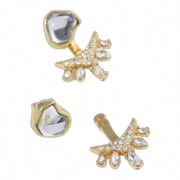 ALEXIS BITTAR • Jagged Marquis Cluster Crystal Stone Ear Jackets Earrings - Picture 8 of 11